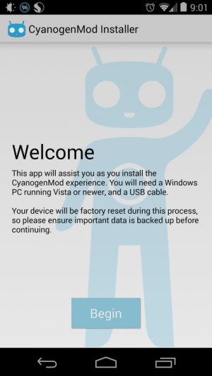 Abbildung 20: Inzwischen erleichtert eine One-Click-Installer-App die Installation von CyanogenMod.