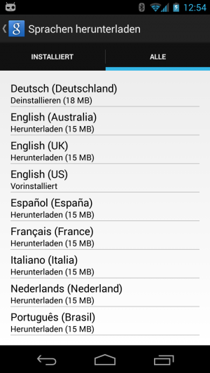 Abbildung 9: Installieren Sie das deutsche Sprachpaket damit die Spracherkennung auch Offline funktioniert.
