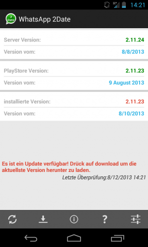 Abbildung 5: Mit WhatsApp 2Date installieren Sie die top-aktuelle Version direkt von der Homepage.