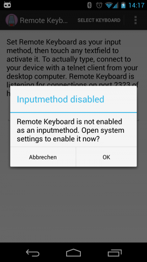 Abbildung 1: Das Remote Keyboard müssen Sie als Eingabemethode freischalten.