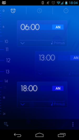 Abbildung 1: Die Oberfläche von Timely ist für eine Android-Anwendung außergewöhnlich gestaltet.