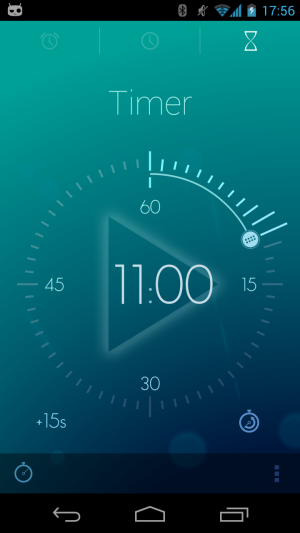 Abbildung 4: Timely deckt mit Uhr, Wecker, Countdown und Stoppuhr alle Zeitfunktionen ab.