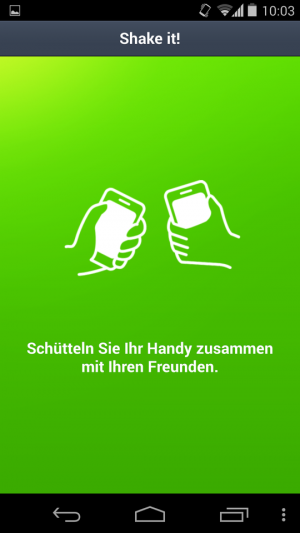 Abbildung 4: Neue Freunde in unmittelbarer Nähe können Sie durch Schütteln des Handys hinzufügen.