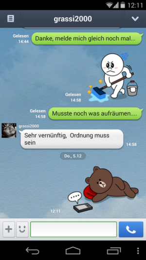 Abbildung 8: Die großen Sticker machen jede Konversation einzigartig und witziger.