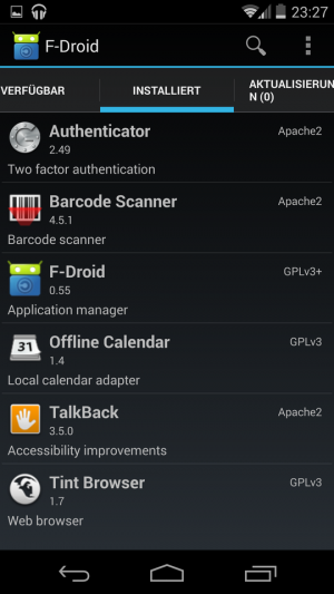 Abbildung 5: F-Droid enthält nur freie Software und gilt deshalb als recht sichere Quelle für Android-Apps.