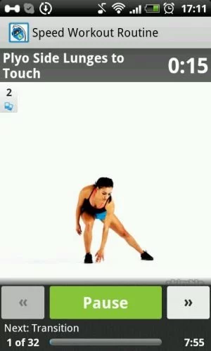 Abbildung 2: Wie eine Übung funktioniert, zeigen bei der App Workout Trainer animierte Videos.