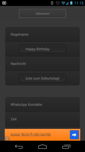 Abbildung 6: Anhand von Regeln versendet der [WhatsApp] Scheduler automatisch Nachrichten.