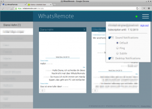 Abbildung 12: Mit WhatsRemote führen Sie WhatsApp-Chats ganz bequem vom Desktop-PC aus.