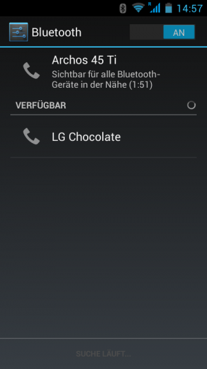 Abbildung 3: Um Kontakte via Bluetooth empfangen zu können, muss Ihr Android-Smartphone für andere Bluetooth-Geräte sichtbar sein.