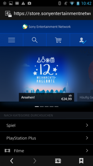 Abbildung 2: Dank der PS4-App stöbern Sie mit Ihrem mobilen Gerät im aktuellen Angebot und kaufen mobil ein.