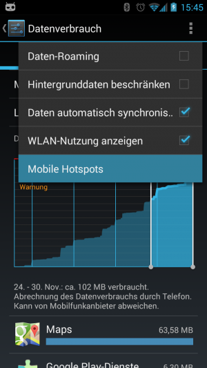 Abbildung 8: Schritt 3 - An dieser Stelle markieren Sie auch WLANs als mobile Hotspots.