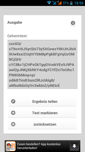 Abbildung 1: Die App unreadable verschlüsselt Ihre Texte und stellt sie für andere Anwendungen zur Verfügung.
