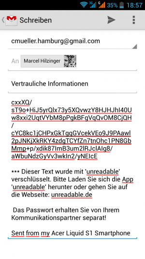 Abbildung 2: In einem Klartextanhang erhält der Empfänger eine kurze Anleitung zum Entschlüsseln der Nachricht.