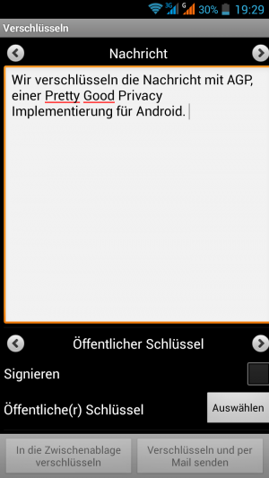 Abbildung 3: APG ist ein Pretty-Good-Privacy-Client für Android.