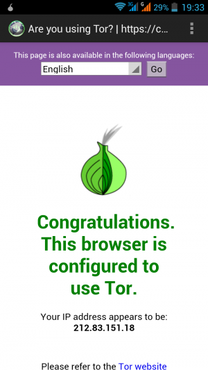 Abbildung 8: Beim Starten prüft Orweb zunächst die sichere Tor-Netzwerk-Verbindung.