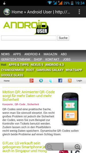 Abbildung 9: Orweb ist ein simpler Web-Browser mit sehr guter Seitendarstellung.