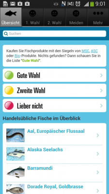 Direkt auf der Startseite machen Sie sich mit dem Bewertungssytem der Anwendung vertraut.
