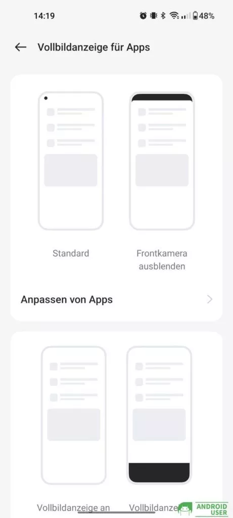 Anpassen von Apps bei OnePlus Geräten
