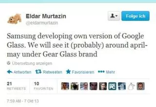 Datenbrille Gear Glass von Samsung bereits 2014?