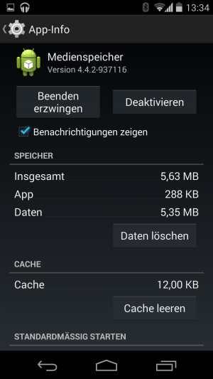 Die App Medienspeicher kümmert sich darum, dass alle Dateien auf dem Android-Gerät fein säuberlich indiziert werden.