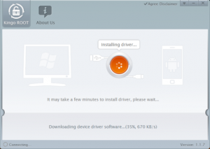 Abbildung 2: Achten Sie auf den Fortschritt bei Downloading device driver software von Kingo Android Root.