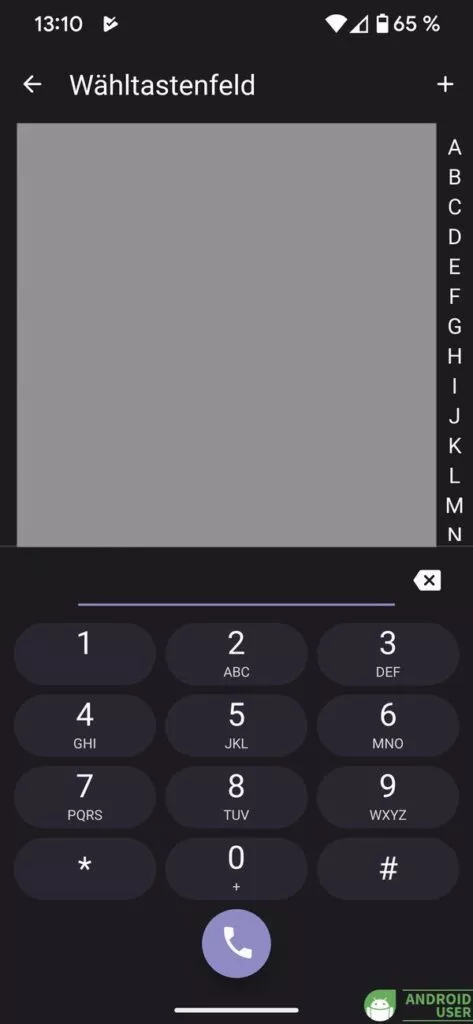 Das Wähltastenfeld der Telefon App