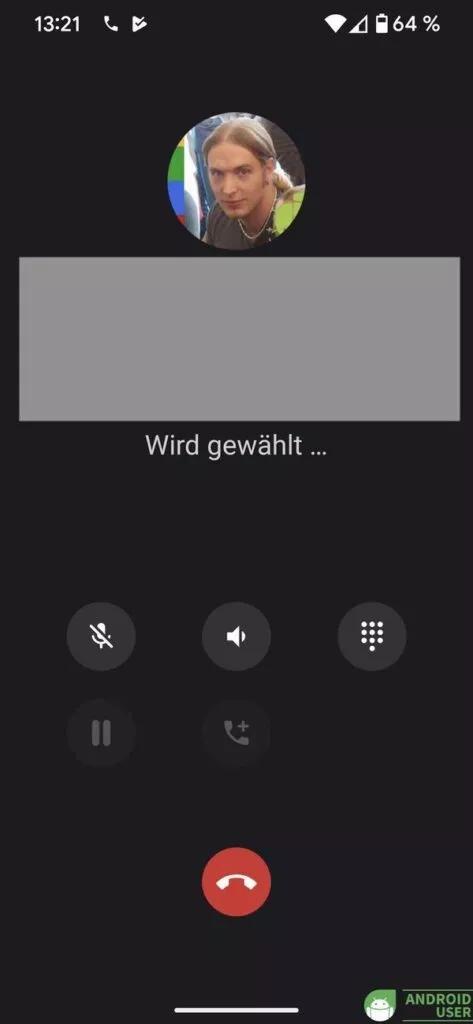 Ein Anruf mit der Telefon App Schlichtes Telefon