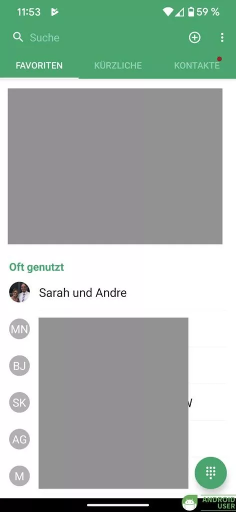 In den Favoriten der Telefon App Easy Phone stehen die favorisierten Kontakte