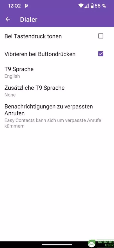 Du passt den Dialer von Easy Phone an
