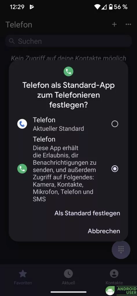 Right Dialer als Android Telefon App