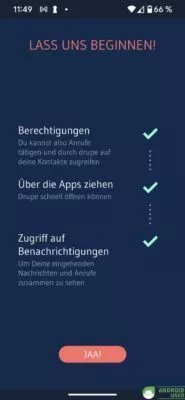 Drupe Telefon App Berechtigungen erteilen