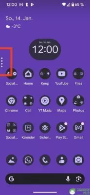 Über die drei Punkte rufst du die Android Telefon App Drupe auf