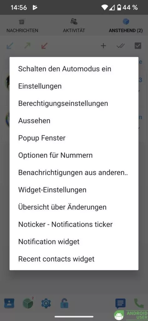 Verschiedene Möglichkeiten in Smart Notify zum Agieren