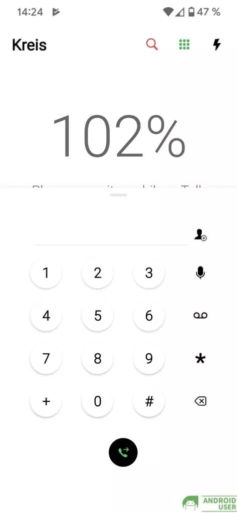 Der Dialer der Telefon App