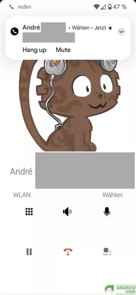 Ein Anruf wird getätigt