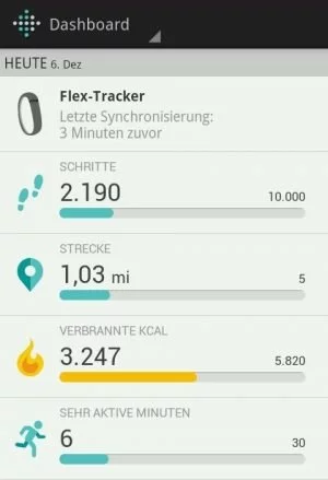 Abbildung 6: Der fitbit Flex Tracker misst nicht nur Ihren Schlaf, sondern auch Ihre sportlichen Aktivitäten.