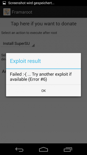 Abbildung 2: Beim Moto G führte keiner der Exploits zum gewünschten Ergebnis. Dieses Handy ist sicher.