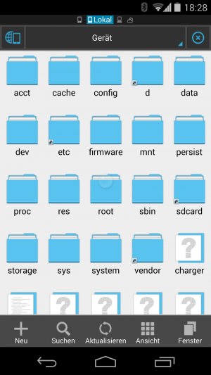 Abbildung 2: Die Verzeichnisnamen von Android sind Linux- und Unix-Nutzern vertraut.