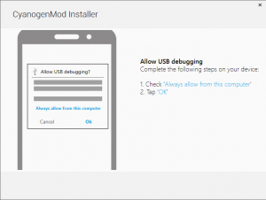 Abbildung 7: Der Installer muss auf den USB-Debuggingmodus des Handys zugreifen dürfen.