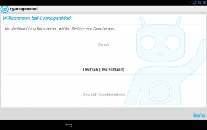 Abbildung 10: Nach der Installation hilft Ihnen ein Assistent beim Einrichten von CyanogenMod.