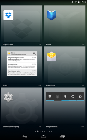 Abbildung 8: Unter Stock Android findet man die Einstellungsverknüpfung bei den Widgets.