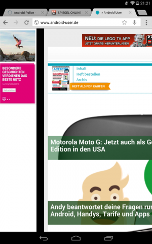 Abbildung 10: Hat man sich erst einmal an diese Chrome-Geste gewöhnt, will man sie nicht mehr missen.