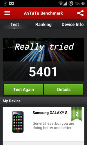 Abbildung 6: Gegenüber der Original-Firmware hat sich die Leistung des Galaxy S fast verdoppelt.