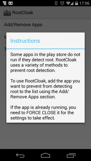 Abbildung 8: RootCloak versteckt den Root-Zugang vor sich sträubenden Apps wie Watchever.
