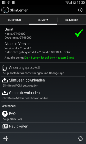 Mit dem SlimCenter spielen Sie Updates ein oder deinstallieren System-Apps.