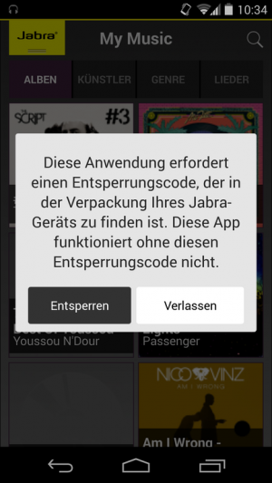 Die Jabra-App lässt sich nur mit einem Freischaltcode nutzen, der bestimmten Jabra-Kopfhörern beiliegt.