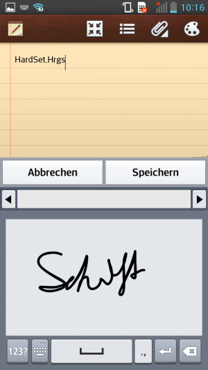 Abbildung 4: Mit dem Stift zu schreiben, ist praktisch unmöglich. Er eignet sich nur für Notizen.
