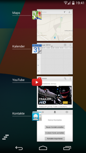 Abbildung 5: Über das kleine Icon in der linken unteren Ecke schließen Sie alle Apps.
