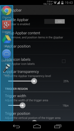 Abbildung 7: Die Appbar gewährt immer und überall schnellen Zugriff auf Ihre wichtigsten Apps.