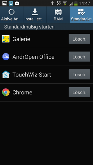 Abbildung 3: Im Task-Manager lassen sich die standardmäßigen Zuordnungen von Apps löschen.